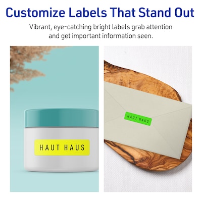 Avery Sure Feed Laser/Inkjet Removable ID Labels, 1" x 2-5/8", Assorted Neon, 360 Labels/Pack (6479)