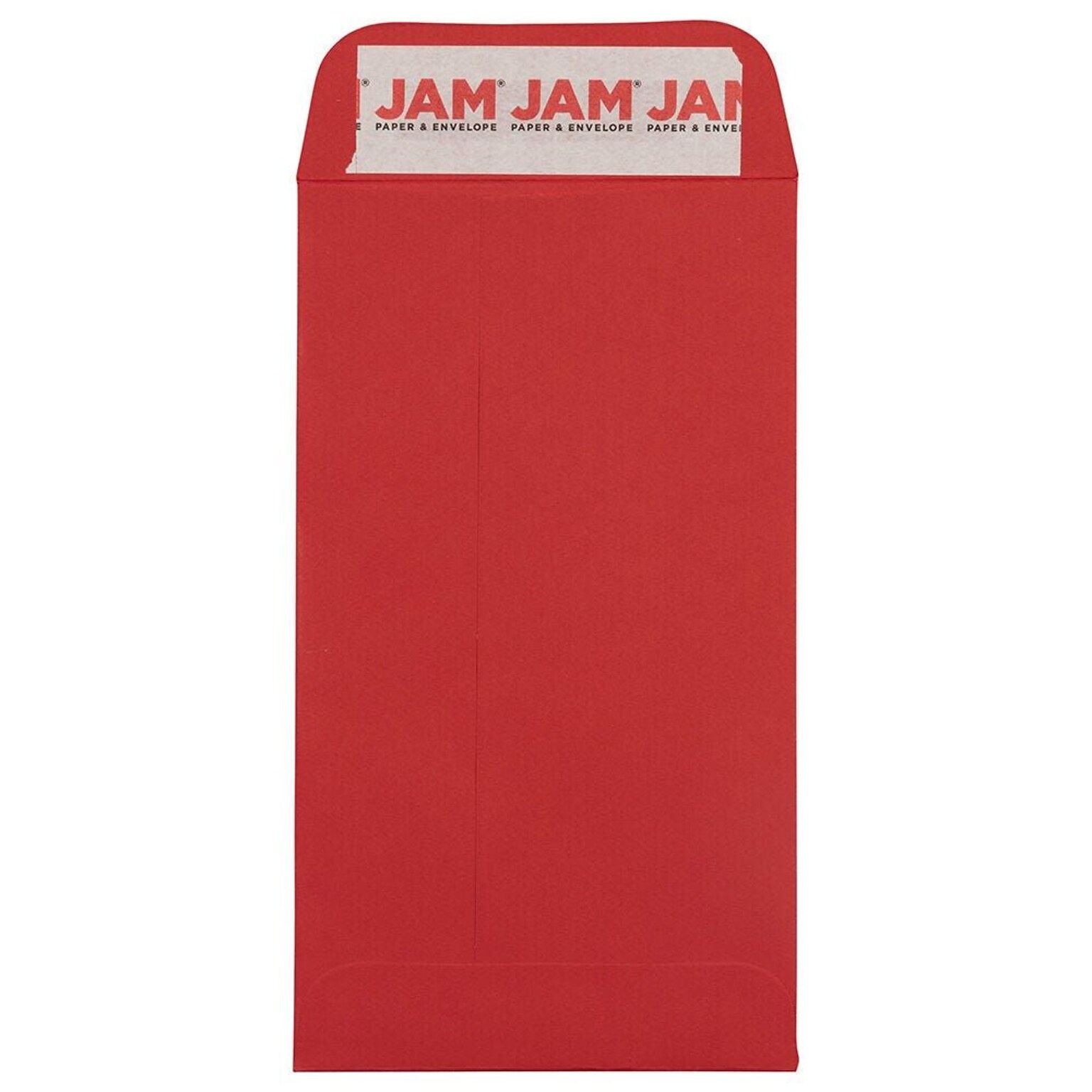 JAM Paper Self Seal #5 1/2 Coin Business Envelopes, 3 1/8 x 5 1/2, Red, 100/Pack (174147509D)