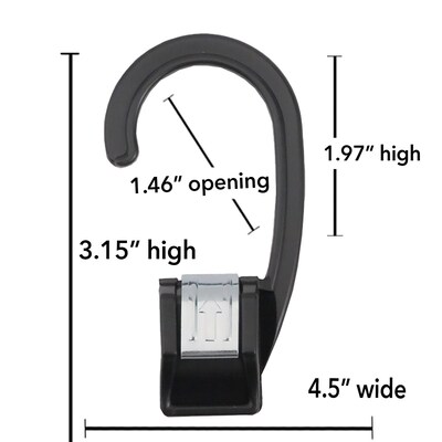 Nahanco 3 1/4 Plastic Hang All Clip, Black, 100/Box (610PB)