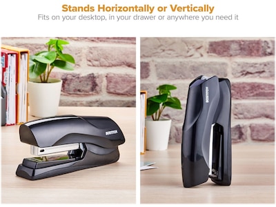 Bostitch Flat Clinch Handheld Stapler, 40-Sheet Capacity, Gloss Black (B275R-BLK)