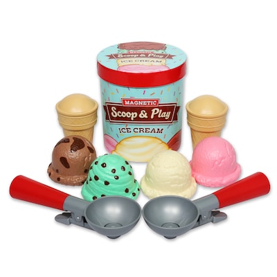 Popular Playthings Magnetic Scoop & Play Ice Cream, Multicolored, 9/Set (PPY64001)