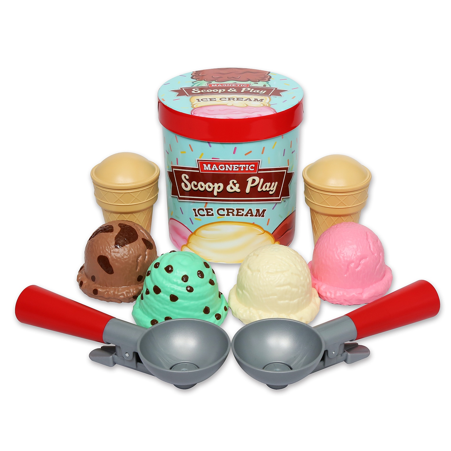 Popular Playthings Magnetic Scoop & Play Ice Cream, Multicolored, 9/Set (PPY64001)