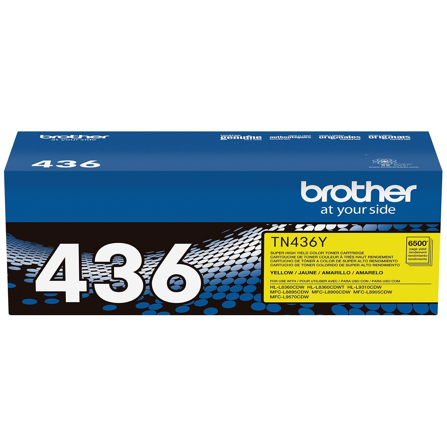 Brother TN-436 Yellow Extra High Yield Toner Cartridge, Print Up to 6,500 Pages (TN436Y)