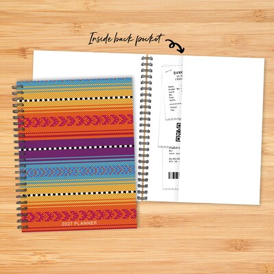 2027 Willow Creek Festival Stripes 6.5" x 8.5" Calendar Year Weekly & Monthly Standard Planner, Assorted Colors (66812)