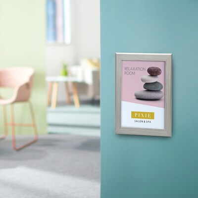 Excello Brands Plastic Snap Frame, 8.5" x 11", Vertical/Horizontal, Wall Mounted, Gray Oak (SF-8511-GRYOAK)