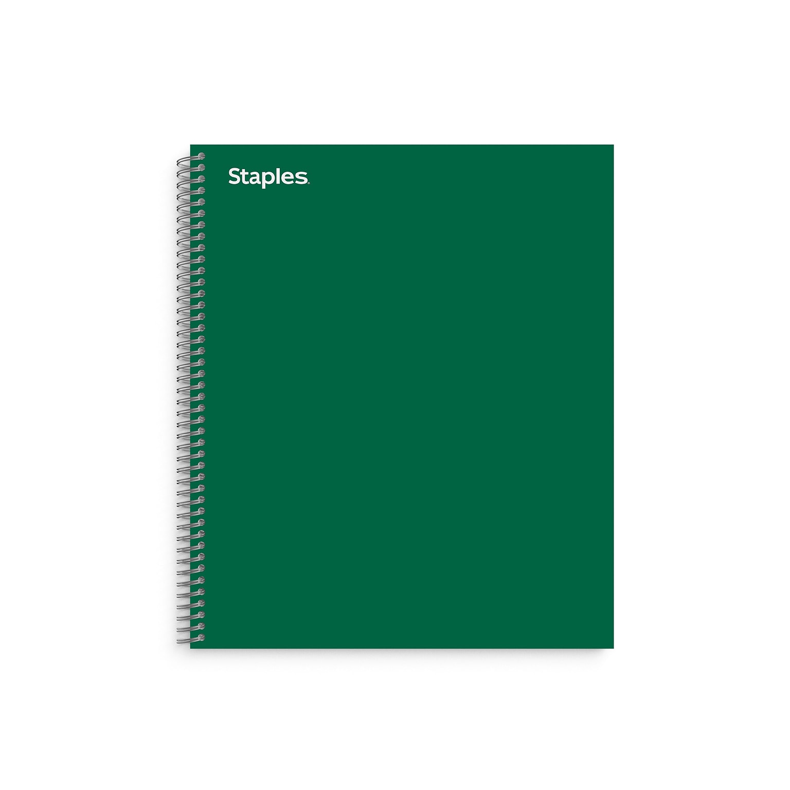 Staples® 1-Subject Subject Notebooks, 8.5 x 11, College Ruled, 100 Sheets, Green (TR58358M-CC)