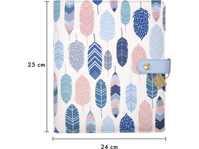 Carpe Diem Feathers 8" x 9.4" Weekly & Monthly Planner, Faux Leather Cover, Multicolor (9209-CD)