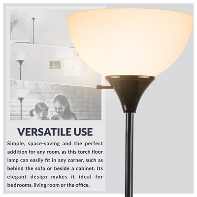 Newhouse Lighting Charles Torchiere Floor Lamp, Black (NHFL-CH-BK)