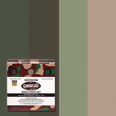 Rust-Oleum Camouflage 2X Ultra Cover Assorted Spray Paint Kit, 12 oz. Aerosol Can, Assorted Colors,