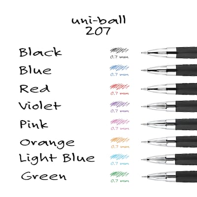 uni-ball 207 Signo RT Retractable Gel Pens, Medium Point, 0.7mm, Black Ink, 4/Pack (33960)