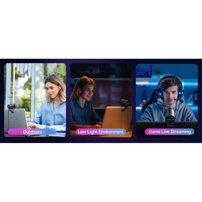 EMEET SmartCam S800 HD 4K 8MP Webcam, Tripod Mount, Black (EMS82U-LD)