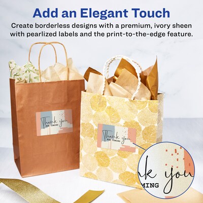 Avery Pearlized Ivory Rectangle Multipurpose Labels, 4.75 x 3.75, Ivory, 200/Box (94254)