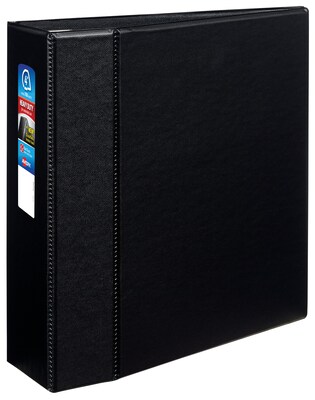 Avery Heavy Duty 4 3-Ring Non-View Binders, One Touch EZD Ring, Black (79984)