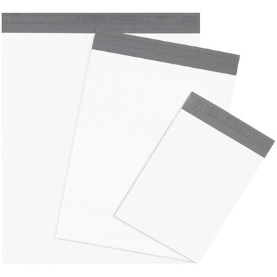 Partners Brand Expansion Poly Mailers, 13" x 16" x 4", White, 100/Case (EPM13164)
