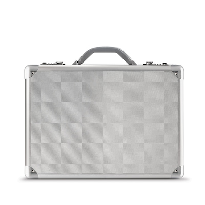 Solo New York Midtown Fifth Avenue Hard-Sided Aluminum Attache, Laptop Compatible, Titanium (AC100-1