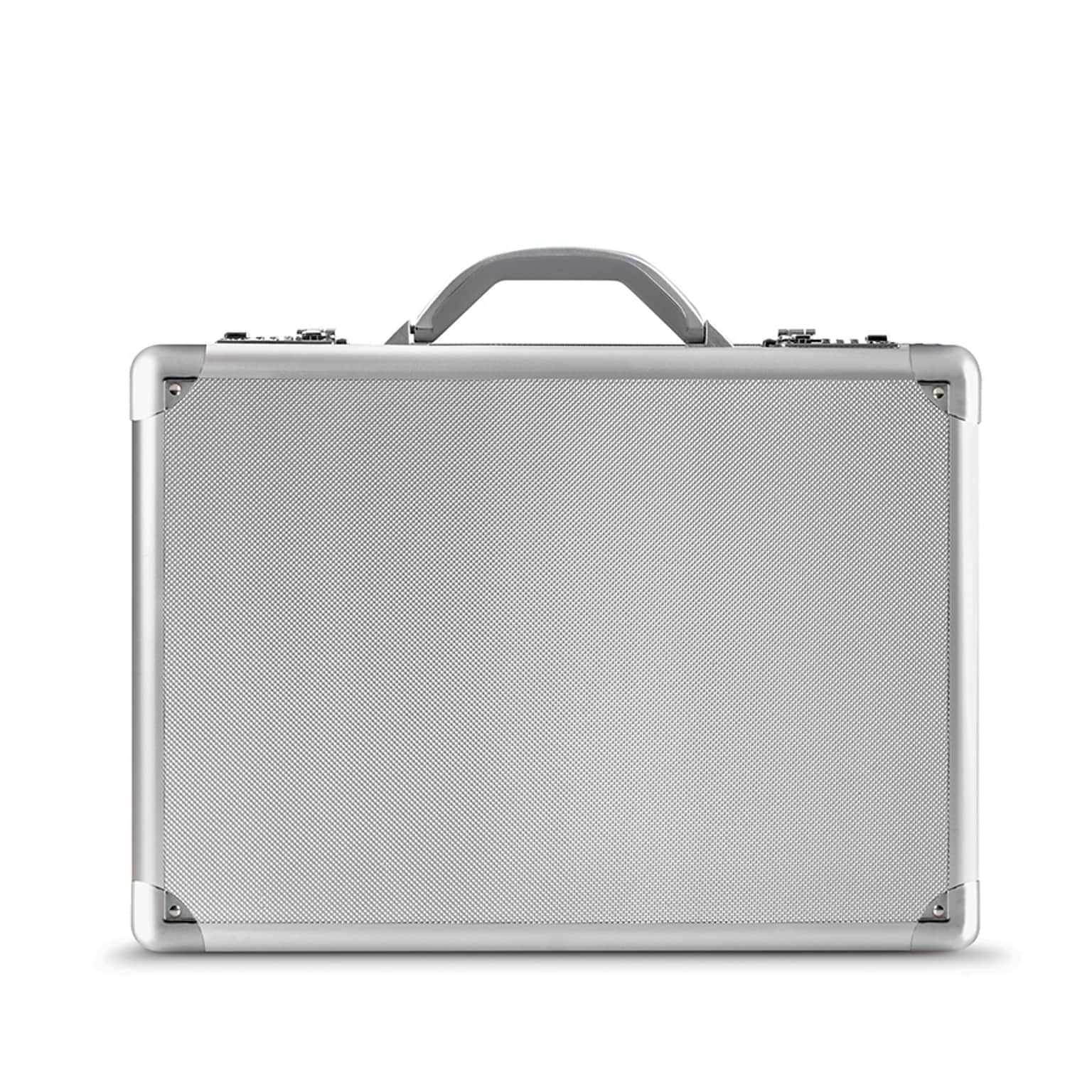 Solo New York Midtown Fifth Avenue Hard-Sided Aluminum Attache, Laptop Compatible, Titanium (AC100-10)
