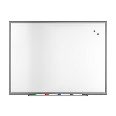 TRU RED™ Magnetic Porcelain Dry Erase Board, Gunmetal Frame, 4 x 3 (TR61185)