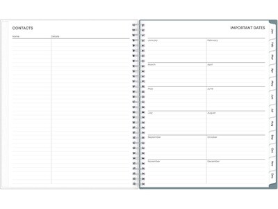2025 Blue Sky Amitza Blue 8.5" x 11" Weekly & Monthly Planner, Plastic Cover, Blue/White (148765-25)