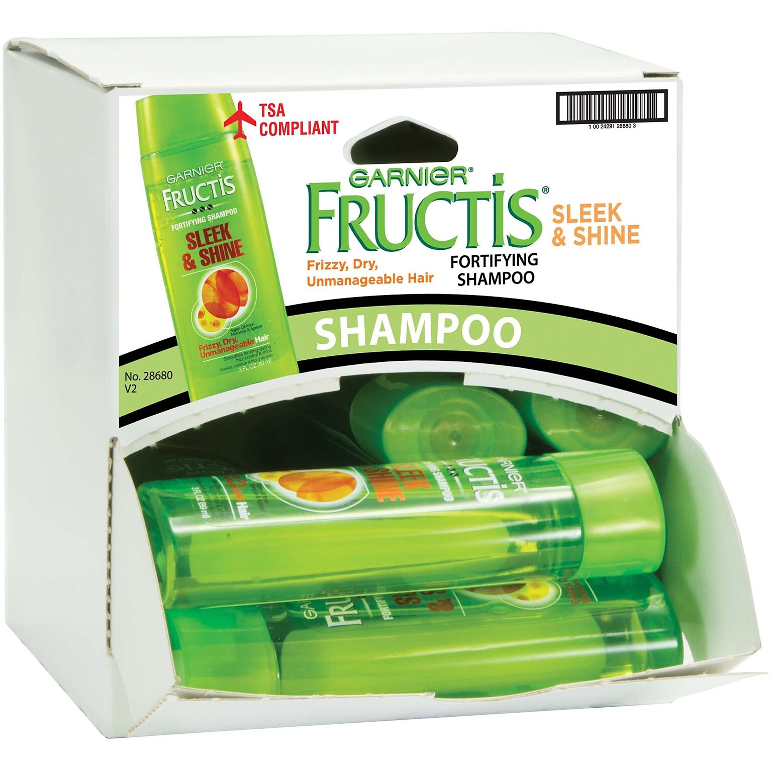 Garnier Fructis Sleek & Shine Shampoo, 3 oz Bottle, 12 Bottles/Dispensit Box, 12 Dispensit Boxes/Carton