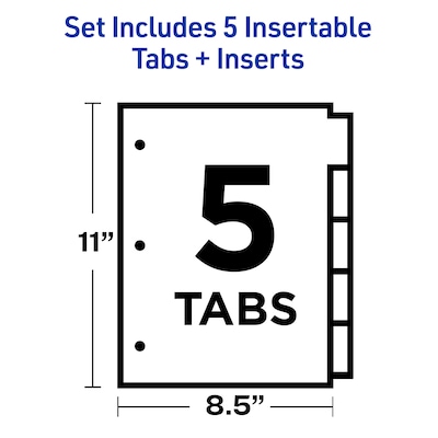 Avery Big Tab Insertable Paper Dividers, 5 Tabs, Buff  (11109)