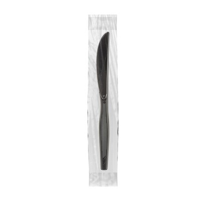 Dixie Grab 'N Go Individually Wrapped Knife, Medium-Weight, Dispenser Box, Black, 90/Pack (KM5W540)