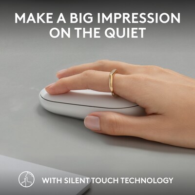 Logitech Pebble 2 M350s Wireless Ambidextrous Optical Mouse, Tonal White (910-007022)