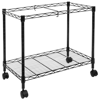 Mount-It! Rolling File Cart with Folder Rack, Black (MI-7858)