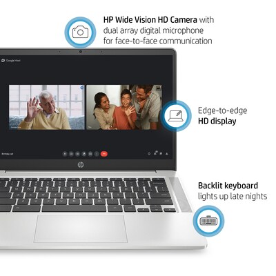 HP Chromebook 14", Intel Celeron N4120, 4GB Memory, 64GB eMMC, Google Chrome (60F57UA#ABA)