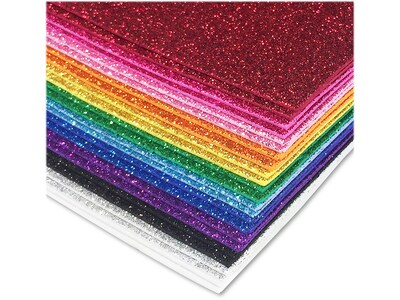 Better Office Glitter EVA Foam Sheets, Assorted Colors, 36/Pack (01150)