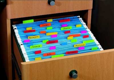 Post-it Tabs, 1 Wide, Solid, Assorted Colors, 66 Tabs,Dispenser (686-PGO)