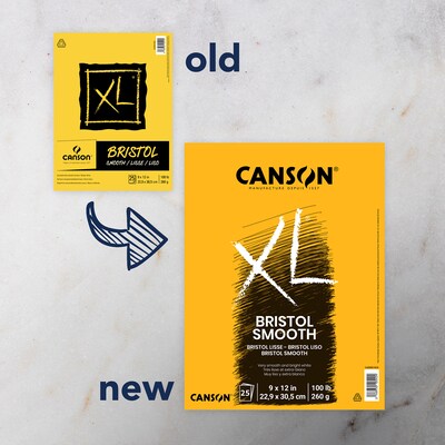 Canson XL Series 9" x 12" Bristol Sketch Pad, 25 Sheets/Pad, 2/Bundle (MCXC400061834-2)