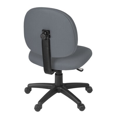 Regency Comfort Series Armless Ergonomic Fabric Swivel Task Chair, Grey (105-GY)
