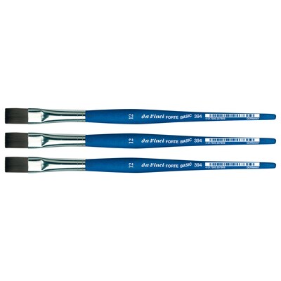 da Vinci FORTE BASIC Acrylic Synthetic Student Flat Brush, 3 /Pack (DVXVA39412-3)
