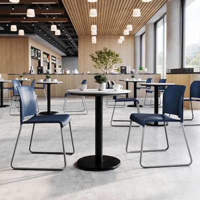 Flash Furniture Hercules Kenai Office Reception Stack Chairs, Navy Plastic/Gray Frame, 5/Pk (5RUT239ANNV)