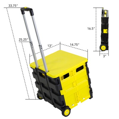 Mount-It! Mobile Utility Cart, Yellow/Black (MI-905)