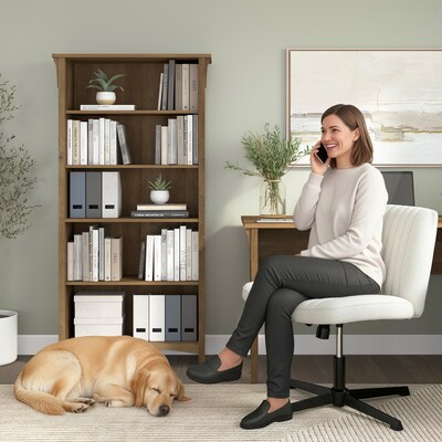 Bush Furniture Salinas 63"H 5-Shelf Bookcase, Reclaimed Pine (SAB132RCP-03)