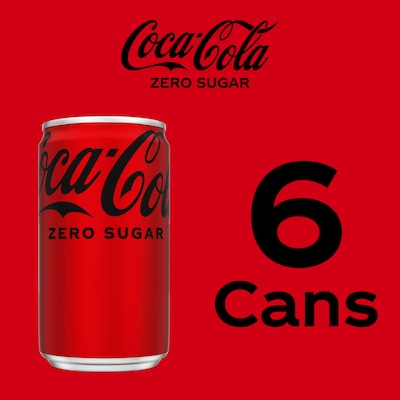 Coca-Cola Zero Sugar Mini Cans, 7.5 Oz., 6 Cans/Pack, 4 Packs/Carton (00049000061048)