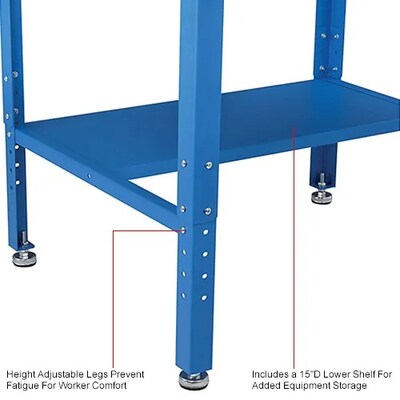 Global Industrial Flat Surfaced Shop Desk w/ Pigeonhole Riser, 34-1/2"W x 30"D, Blue (319355)