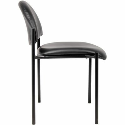 Lorell Reception Guest Chair Vinyl Chair, Armless, Black (LLR69607)