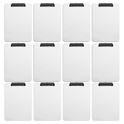 JAM Paper Plastic Clipboard, Letter Size, Clear, 12/Pack (340928126A)