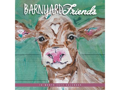 2024 BrownTrout Barnyard Friends 12 x 12 Monthly Wall Calendar (9781773727936)