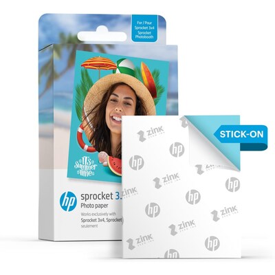 HP Sprocket 3.5 x 4.25 Zink Sticky-Backed Photo Paper, 20 Sheets/Pack (HPIZ3X420)