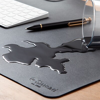 Smead Medium Vegan Leather Anti-Slip Desk Pad, 31.5" x 15.7", Charcoal (SMD64833)