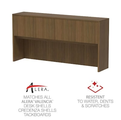Alera Valencia Series 70.63" Hutch with Doors, 4 Compartments, Modern Walnut (ALEVA287215WA)