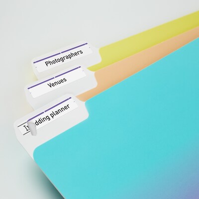 Avery TrueBlock Laser/Inkjet File Folder Labels, 2/3 x 3-7/16, White/Purple, 750 Labels/Pack (5666