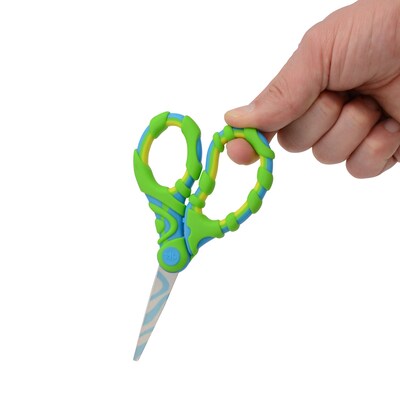 Westcott Vibez 5" Stainless Steel Kid's Scissors, Pointed Tip, Blue/Green (00858)