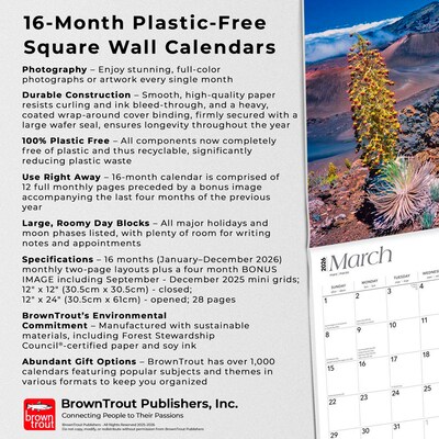 2026 BrownTrout Hawaii Volcanoes 12" x 12" Monthly Wall Calendar (9798330703593)