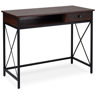 DecorTech Desk with Metal Frame and Storage Drawer