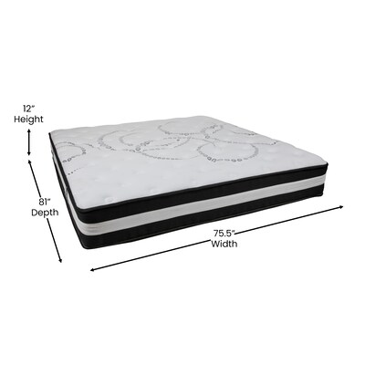Flash Furniture Capri Comfortable Sleep 12" Hybrid Pocket Spring Mattress, King (CLE230PRK)
