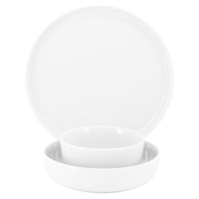 Elama Duncan Porcelain Dinnerware Set, White, 18 Piece (935122048M)